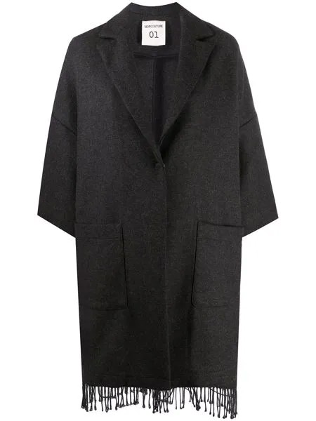 Semicouture однобортное пальто с бахромой