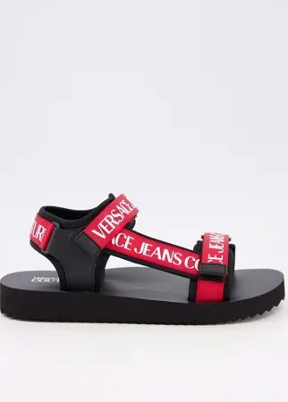 Красные сандалии с ремешками Versace Jeans Couture-Красный