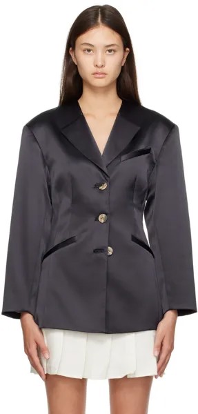 Черный пиджак с прорезными карманами GANNI