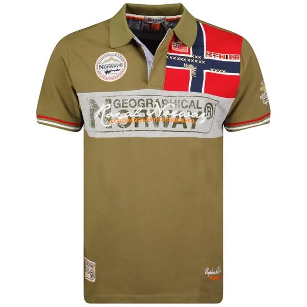 Мужская рубашка-поло с коротким рукавом sx1132hgn Geographical Norway, хаки