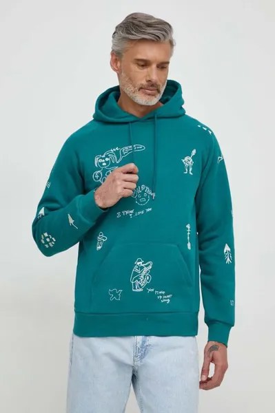 Толстовка с капюшоном Desigual, зеленый