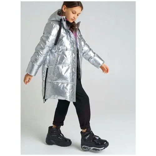 Куртка playToday, размер 140, серебряный