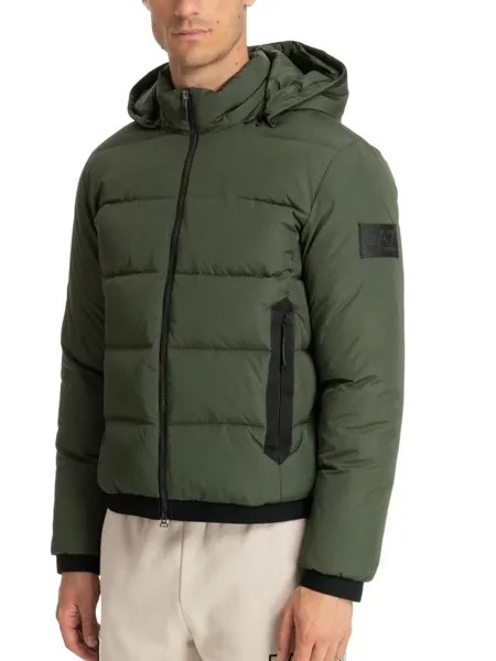EMPORIO ARMANI Бомбер со съемным капюшоном, зеленый