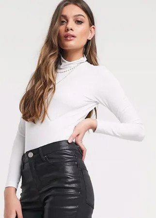 Белый лонгслив-водолазка ASOS DESIGN Petite