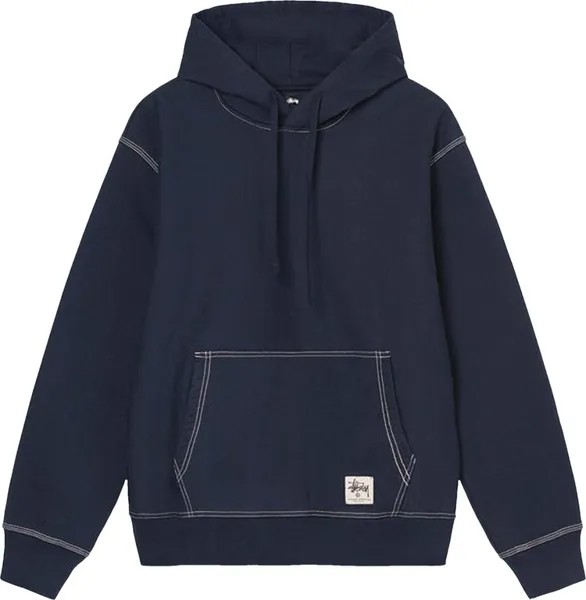 Худи Stussy Contrast Stitch Label Hoodie 'Navy', синий