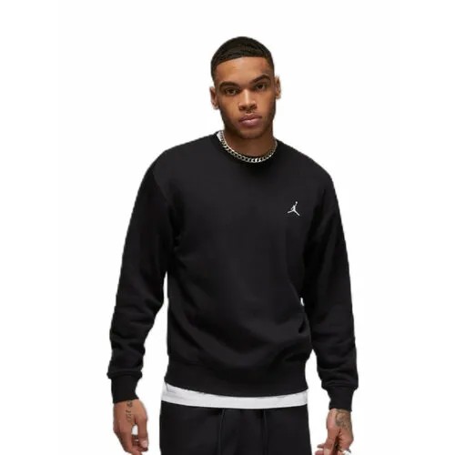Свитшот NIKE Толстовка Jordan Essentials Fleece Crew, размер XXL, , чeрный