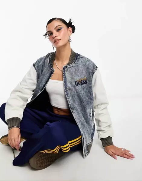 Джинсовый бомбер средней стирки GUESS Originals