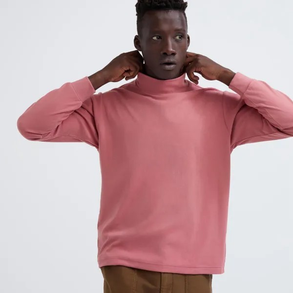 Водолазка Uniqlo унисекс из флиса, розовый