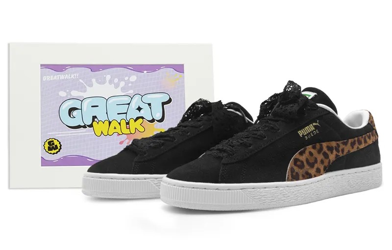 Кроссовки Puma Suede Classic XXI Skateboarding Shoes Unisex Low-top Black/Gold, черный/золотой