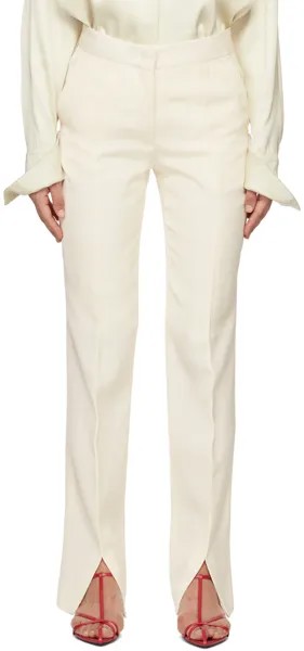 Белоснежные брюки строгого кроя Jil Sander, цвет Chalk