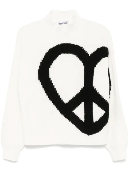 MOSCHINO JEANS свитер «Мир и любовь», белый