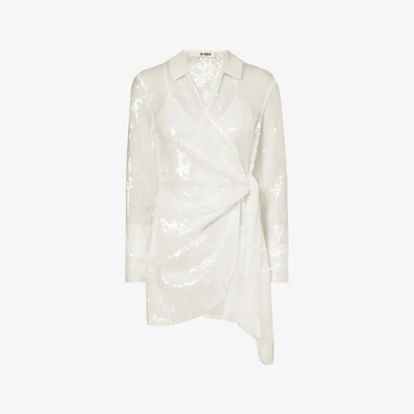 Тканое платье мини Idella, украшенное пайетками 4Th & Reckless, белый