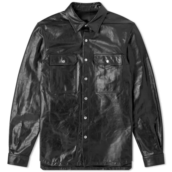 Куртка-рубашка Rick Owens Leather, черный