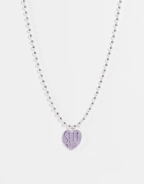 Серебристое ожерелье с подвеской-сердечком Monki-Серебристый