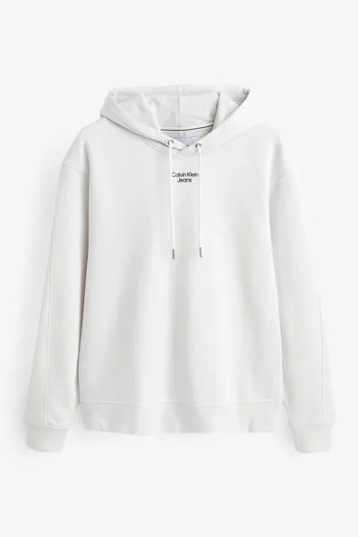 Белое худи с логотипом Calvin Klein Jeans, белый