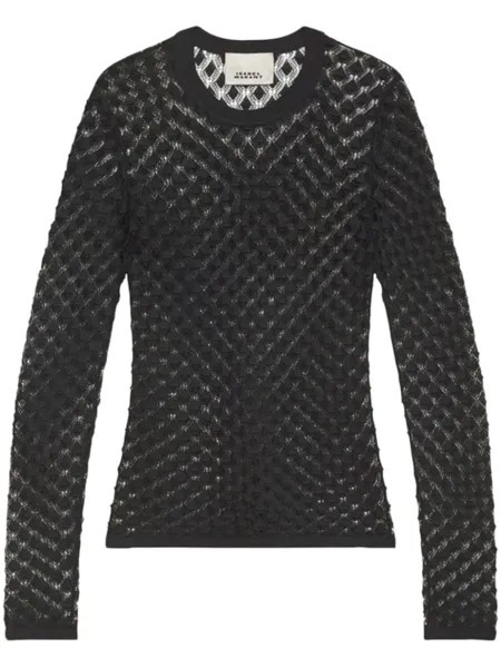 ISABEL MARANT полупрозрачный топ, черный