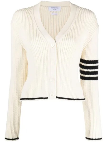 Thom Browne кардиган с отделкой в полоску, белый