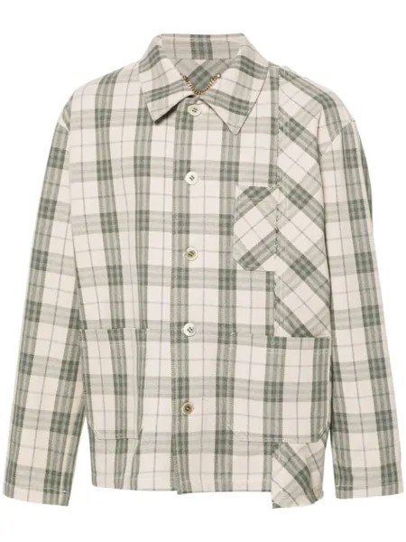 Golden Goose рубашка в клетку, нейтральный цвет