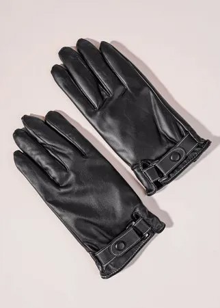 Тёплые перчатки из искусственной кожи для мужчины
