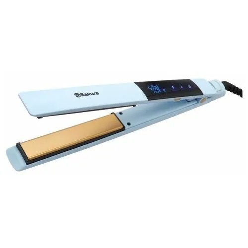 Щипцы для волос SAKURA выпрямитель SA-4524BL 50Вт керам LED сенсор голубой