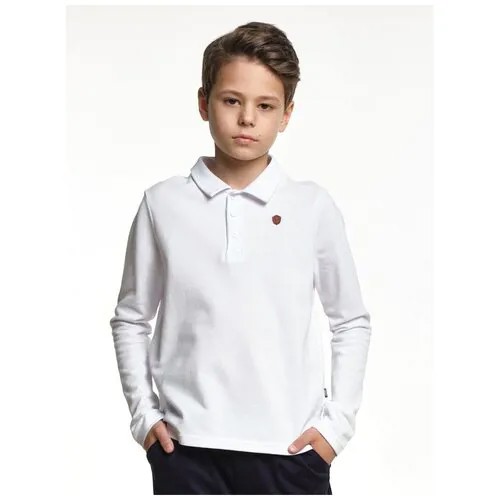 Поло Mini Maxi, хлопок, размер 122, белый