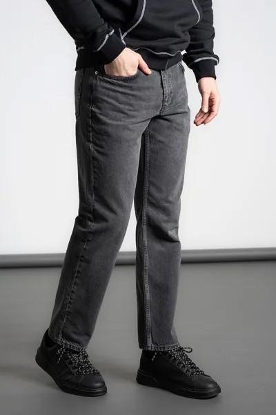 Прямые джинсы со средней посадкой на талии Karl Lagerfeld, серый