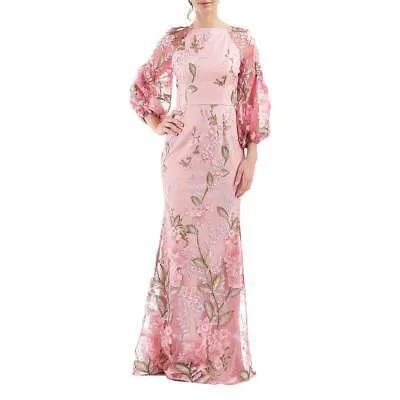 JS Collections Женское вечернее платье макси розового цвета Lydia с цветочным принтом 8 BHFO 7845
