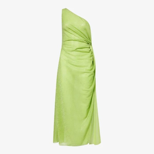 Платье миди lumiere с эффектом металлик Oseree, цвет lime