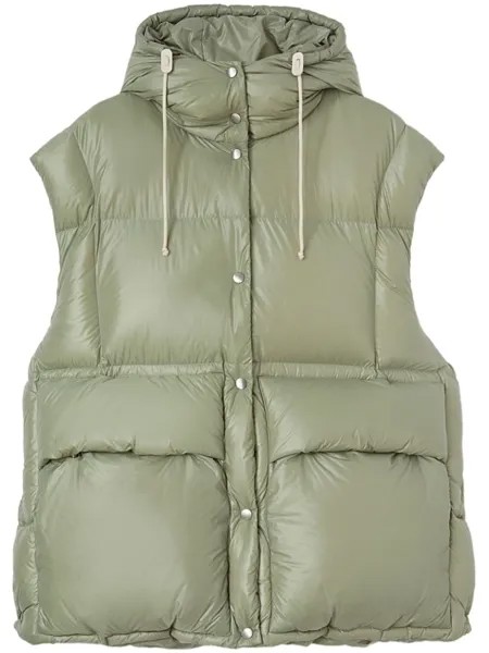 Jil Sander дутый жилет, зеленый