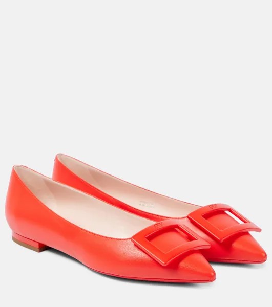 Кожаные балетки Gommettine Ball Roger Vivier, красный