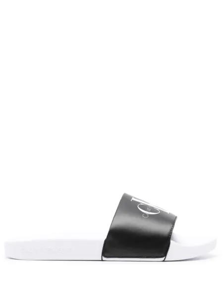 Calvin Klein Jeans шлепанцы с логотипом, черный