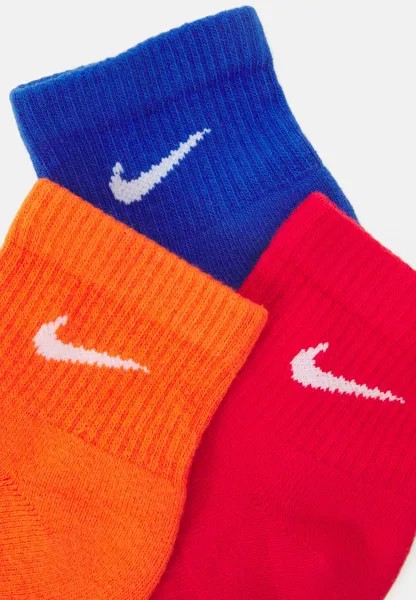 Спортивные носки Everyday Plus Cush Ankle Unisex 3 Pack Nike, оранжевый/game royal/красный/белый