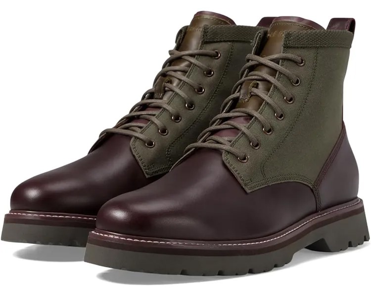 Ботинки Cole Haan American Classics Plain Toe Boot Waterproof, цвет Bloodstone/Deep Olive Wax Canvas Waterproof