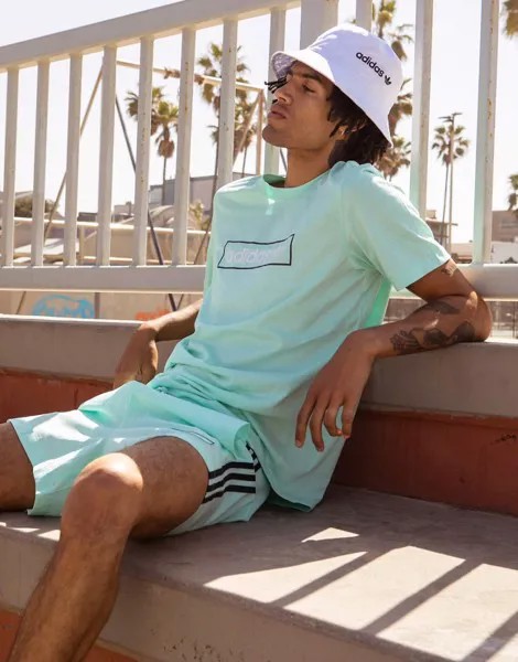 Мятная oversized-футболка с логотипом adidas Originals 'Summer Club'-Зеленый цвет