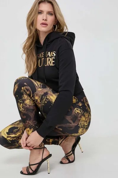 Хлопковая толстовка Versace Jeans Couture, черный