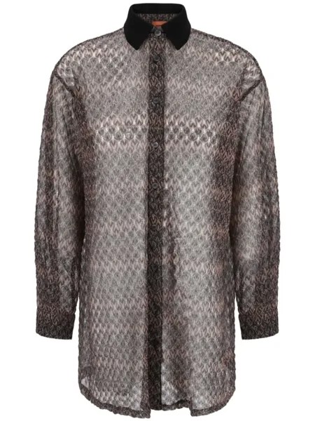 Missoni рубашка из трикотажной ткани ламе, черный