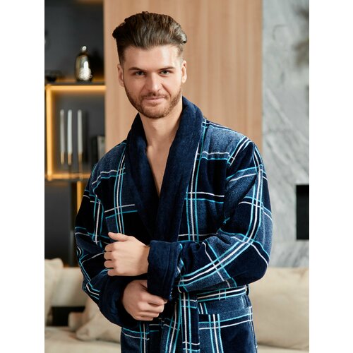 Халат LIDER TEKSTIL, размер 2XL, синий