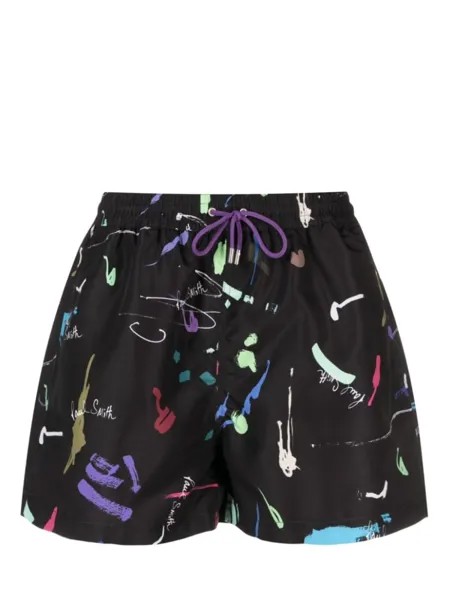 Paul Smith плавки-шорты с принтом Paint Mark, черный