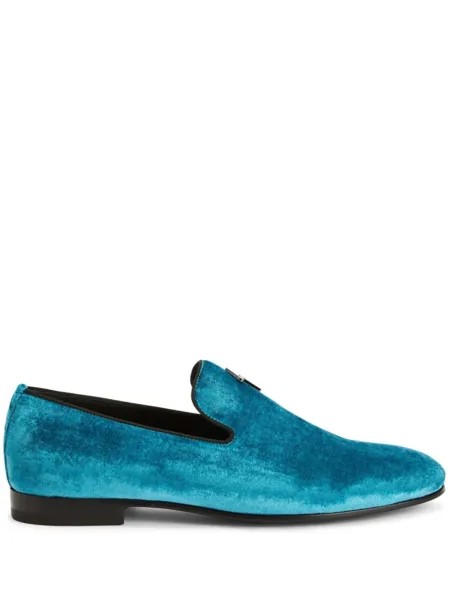 Giuseppe Zanotti бархатные лоферы, синий
