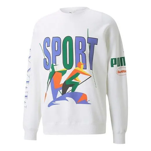 Толстовка PUMA x Butter Goods Unisex Printing Round-neck Sweatshirt White, белый