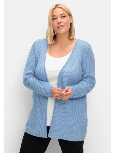 Кардиган sheego Longstrickjacke, цвет bleu