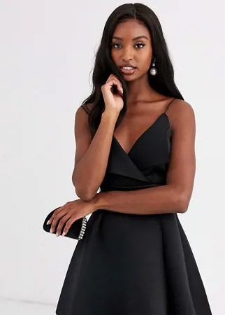 Приталенное платье мини с отделкой ASOS DESIGN Tall-Черный