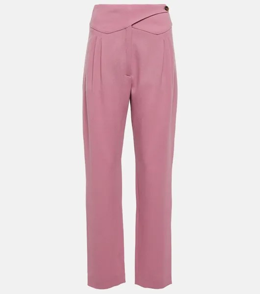 Cool & Easy прямые шерстяные брюки с высокой посадкой BLAZÉ MILANO, розовый