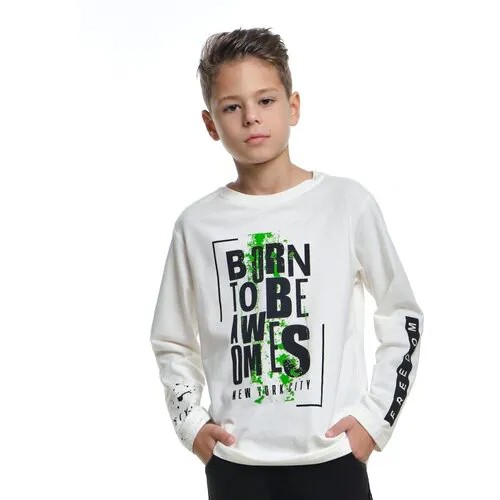 Лонгслив Mini Maxi, хлопок, размер 146, белый