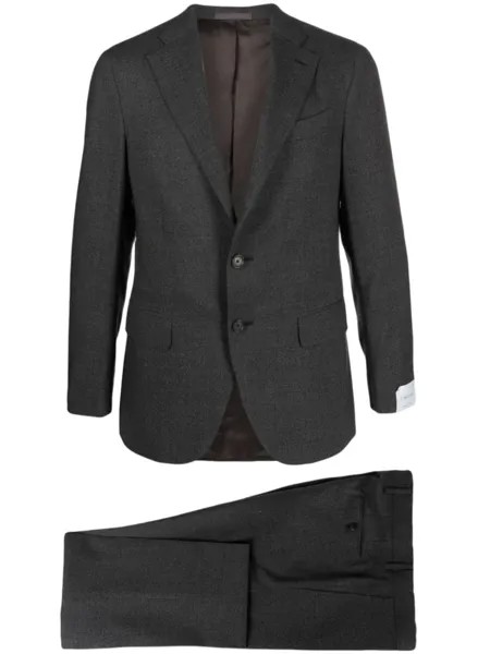 Caruso single-breasted wool suit, серый