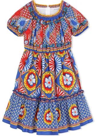 Dolce & Gabbana Kids платье миди с принтом Carretto