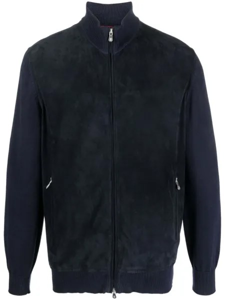 Brunello Cucinelli куртка с воротником-воронкой, синий