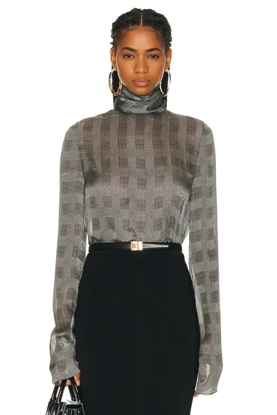 Блузка Saint Laurent Sheer, цвет Creme Noir