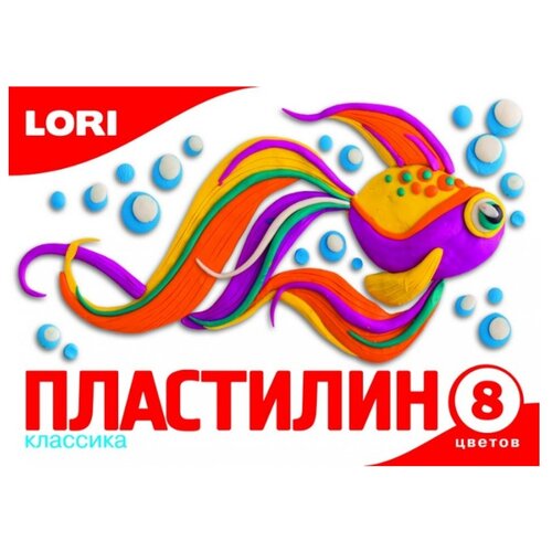 Пластилин LORI Классика 8 цветов (Пл-010)
