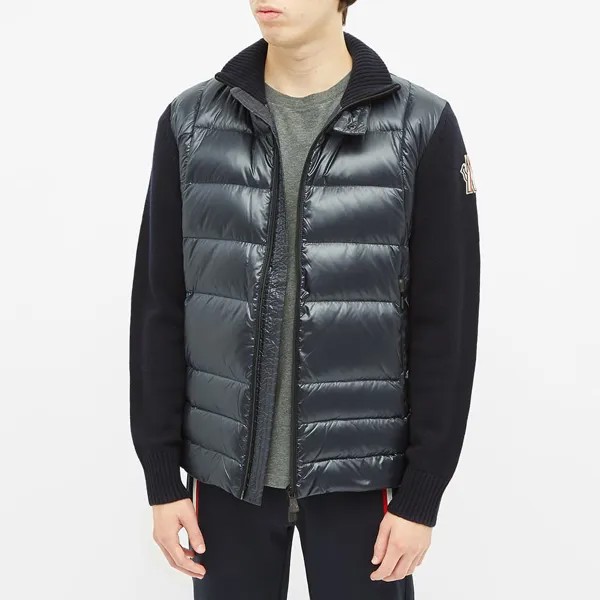 Вязаный пуховик с рукавами Moncler Grenoble